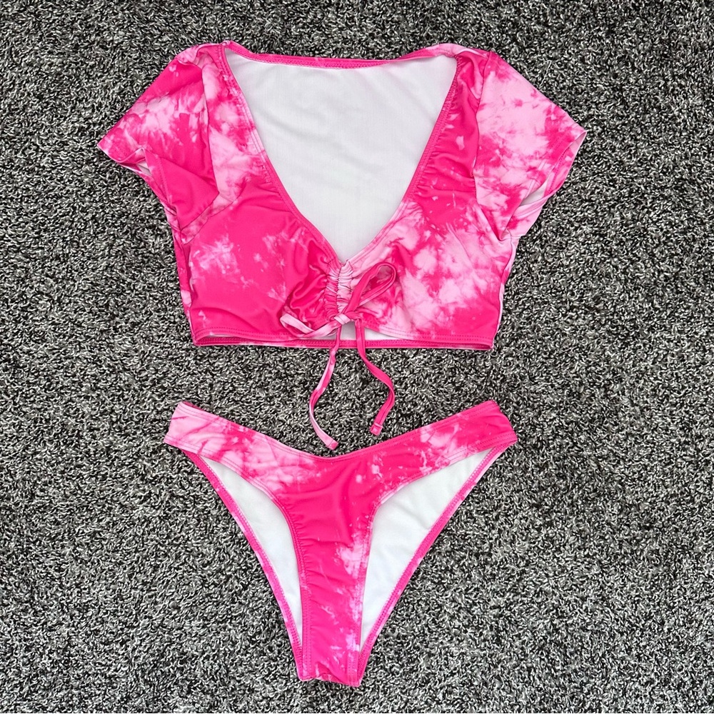 Pink small SHEIN tie dye bikini